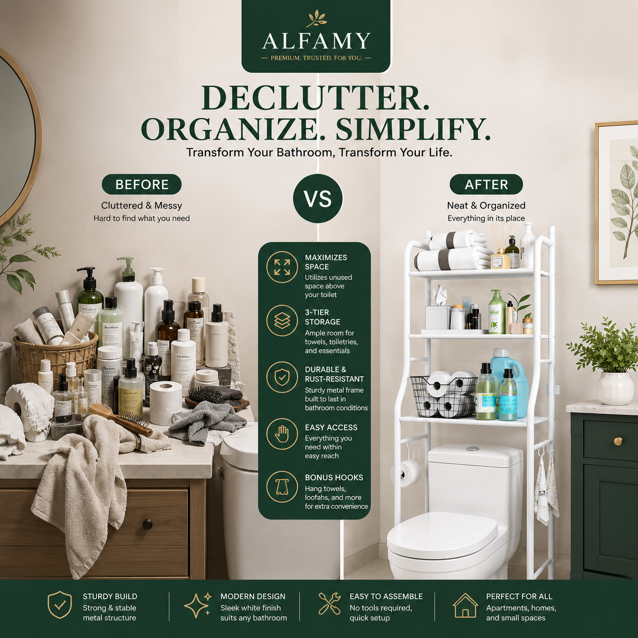 3 TIER TOILET STORAGE RACK